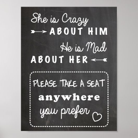 Poster Placer le panneau mariage du siège (Devant)