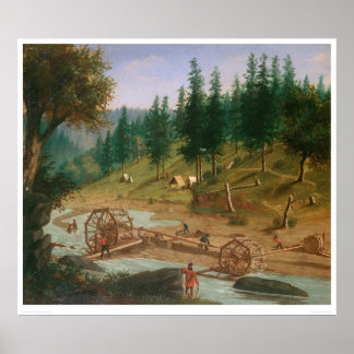 Poster Placer Mining at Foster's Bar, Californie (1331A)