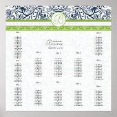 Poster Places assises de mariage Navy & Vert - N'utilisez (Devant)