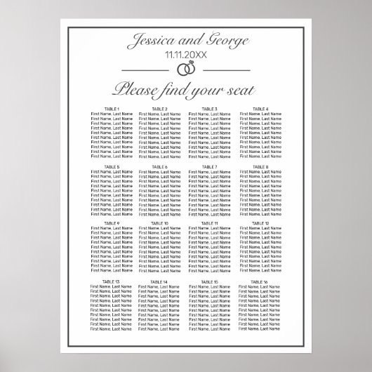 Poster Places blanches minimalistes modernes Graphique 16 (Devant)