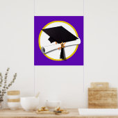 Poster Plafond de diplôme avec diplôme - Violet (Cuisine)