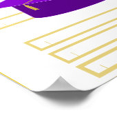 Poster Plafond de diplôme Casquette papier pourpre imprim (Coin)