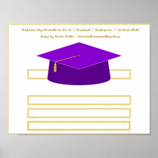 Poster Plafond de diplôme Casquette papier pourpre imprim (Devant)