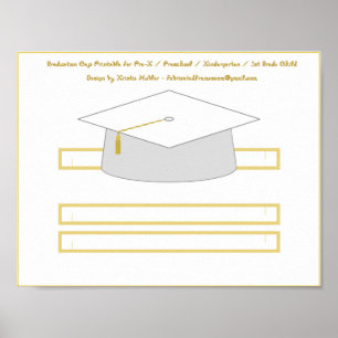 Poster Plafond de diplôme Livre blanc Casquette imprimabl