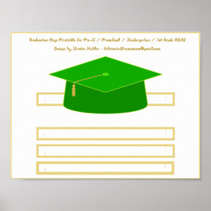 Poster Plafond de diplôme Livre vert Casquette imprimable