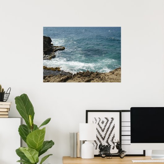 Poster Plage à l'océan (Bureau à domicile)