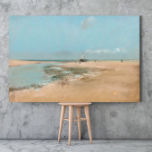 Poster Plage à Low Tide (Bouche de la rivière 1869) Edgar