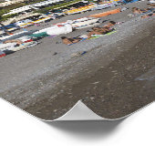 Poster Plage à Positano, Campanie, Italie (Coin)