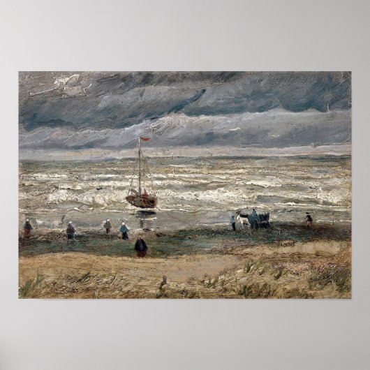 Poster Plage à Scheveningen dans Stormy Météo par Vincent (Devant)