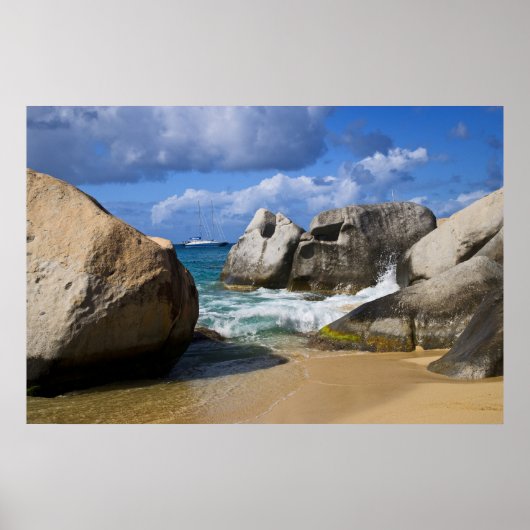 Poster Plage à Virgin Gorda, Îles Vierges britanniques (Devant)