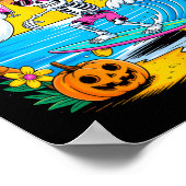 Poster Plage Amusante Halloween Vibes Summerween Skeleton (Coin)