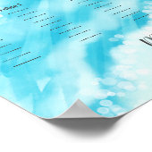 Poster Plage Aquarelle Bokeh Light Mariage Carte de siège (Coin)