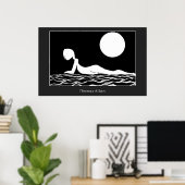 Poster Plage au clair de lune (Bureau à domicile)