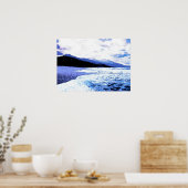 Poster Plage au crépuscule dans les tons bleus (Cuisine)