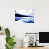 Poster Plage au crépuscule dans les tons bleus (Bureau à domicile)