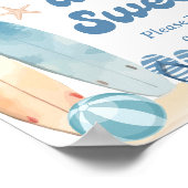 Poster Plage Baby shower côtier Les bébés sont doux Faveu (Coin)