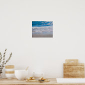 Poster Plage Bleu Côtier Océan Vagues Art Tropical (Cuisine)