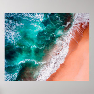 Poster Plage Bleu de l'océan littoral