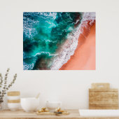 Poster Plage Bleu de l'océan littoral (Cuisine)