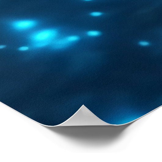 Poster Plage Bleue Bioluminescente & Palmiers (Coin)