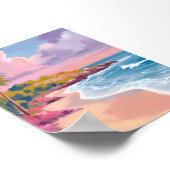 Poster Plage Blush | Peinture d'océan rose (Coin)