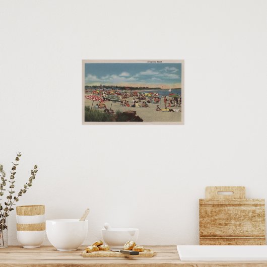 Poster Plage bondée (Cuisine)