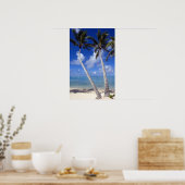 Poster Plage bordée de palmiers Cook Islands (Cuisine)