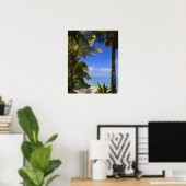 Poster Plage bordée de palmiers Îles Cook 2 (Bureau à domicile)