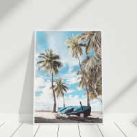 Plage côtière Palm Trees Bateau