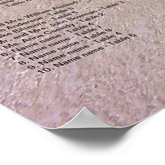 Poster Plage Côtière Plage Mariage Réception Carte de siè (Coin)