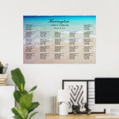 Poster Plage Côtière Plage Mariage Réception Carte de siè (Bureau à domicile)