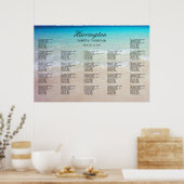 Poster Plage Côtière Plage Mariage Réception Carte de siè (Cuisine)