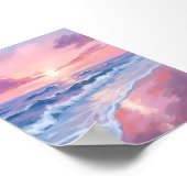 Poster Plage Cotton Candy | Peinture des vagues de l'océa (Coin)