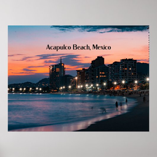 Poster Plage d'Acapulco, Mexique (Devant)