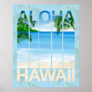 Poster Plage d'Aloha Hawaii