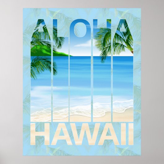 Poster Plage d'Aloha Hawaii (Devant)
