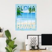 Poster Plage d'Aloha Hawaii (Bureau à domicile)