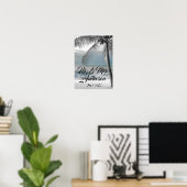 Poster Plage d'arbres de coco à palme blanche Mariage élé (Bureau à domicile)