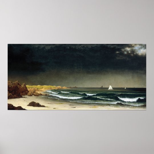 Poster Plage de approche de tempête de Martin Johnson