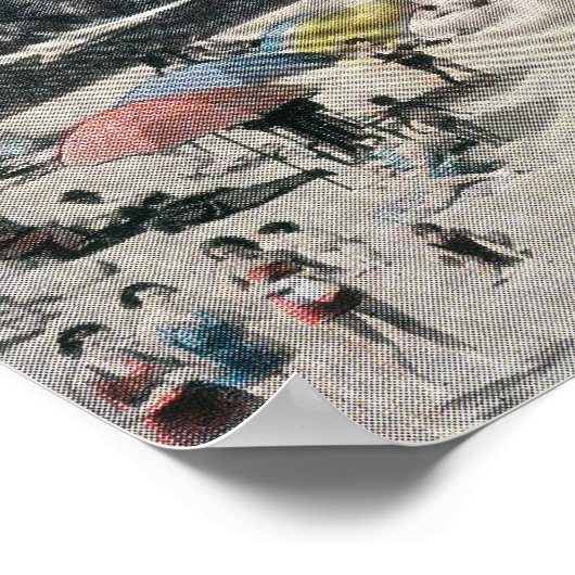 Poster Plage de bain à Pacific Grove (Coin)