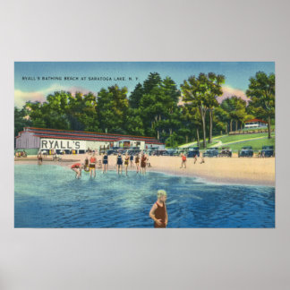 Poster Plage de bain de Ryall à Saratoga Lake View