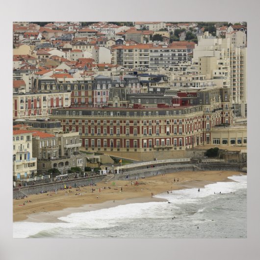 Poster Plage de Biarritz, architecture Belle Époque. (Devant)