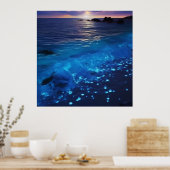 Poster Plage de bioluminescence des eaux (Cuisine)