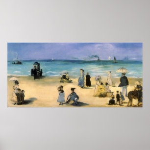 Poster Plage de Boulogne par Edouard Manet, Art Vintage