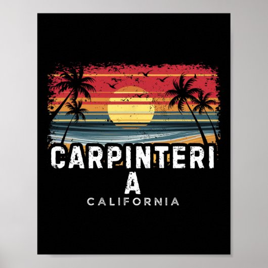 Poster Plage de Carpinteria Californie Surfboard Beach (Devant)