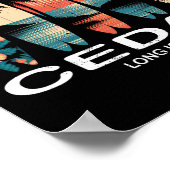 Poster Plage de Cedar Long Island Planche de surf Rétro (Coin)