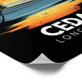 Poster Plage de Cedar Long Island Planche de surf Surfing (Coin)