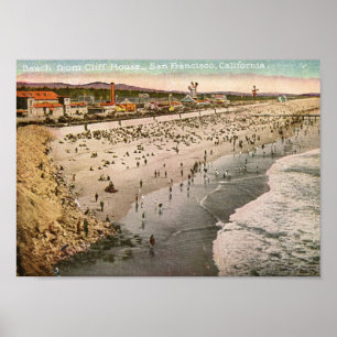 Poster Plage de Chambre de falaise, cru de San Francisco