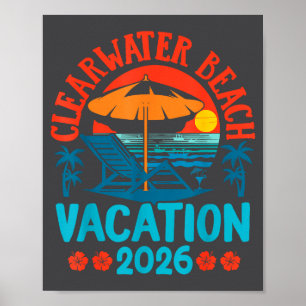 Poster Plage de Clearwater Floride 2026 Vacances familial