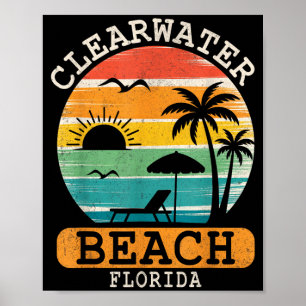 Poster Plage de Clearwater Floride Coucher de soleil trop